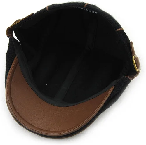 Vista 5 de MOTINE Men's Knitted Wool Driving Duckbill Hat Warm Newsboy Flat Scally Cap