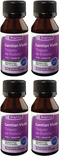Vista 11 de De La Cruz Gentian Violet - Violeta de Genciana 1% Antiséptico para primeros auxilios para cortes, raspones y quemaduras, 1 onza líquida