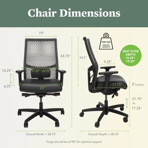 Vista 2 de HON Ignition 2.0 ReActiv - Silla de oficina ergonómica, silla de escritorio de malla con soporte lumbar, inclinación de sincronización avanzada