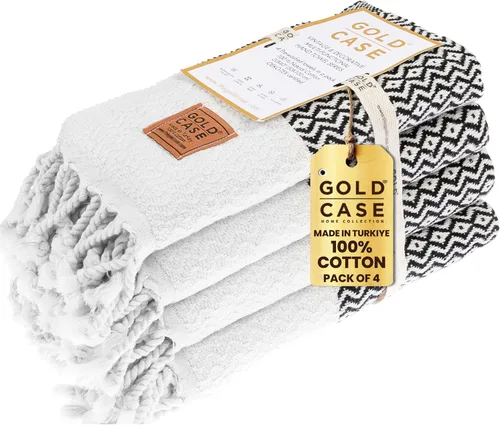 Vista 37 de Gold CASE - Juego de 4 Toallas de Mano Turcas para Baño, 20 x 40 pulgadas, Toallas de Baño 100% Algodón, Toalla Pequeña de Cocina Aphrodite