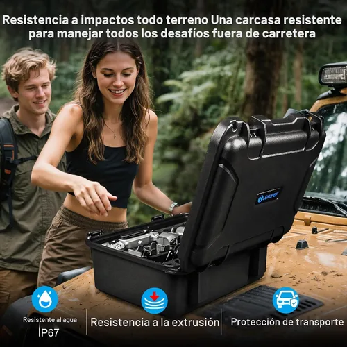 Vista 8 de Lekufee Estuche rígido impermeable de transporte para DJI Mavic 4 Pro Drone, Creator Combo, Fly More Combo, DJI RC Pro 2/RC 2, Batería (7 piezas)