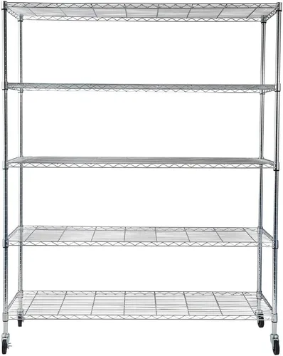Vista 19 de Estante de almacenamiento ajustable de 3 niveles, estante de almacenamiento de metal, estantería de alambre, estantes de almacenamiento de metal