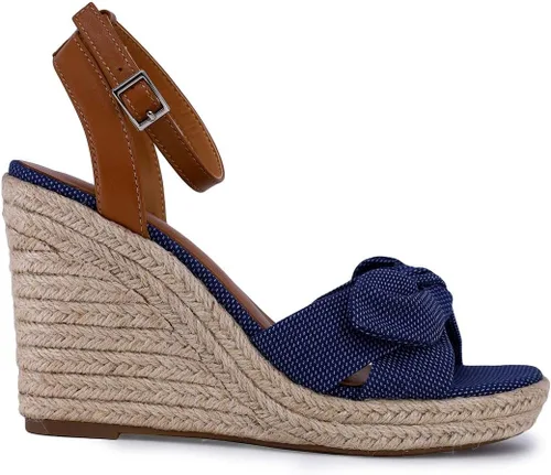 Vista 2 de Nautica Sandalias de cuña media para mujer con hebilla de moda