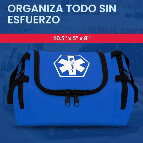 Vista 4 de Dixie EMS Dixigear Bolsa Vacía de Primer Respondedor II 10.5" x 5" x 8" - Azul
