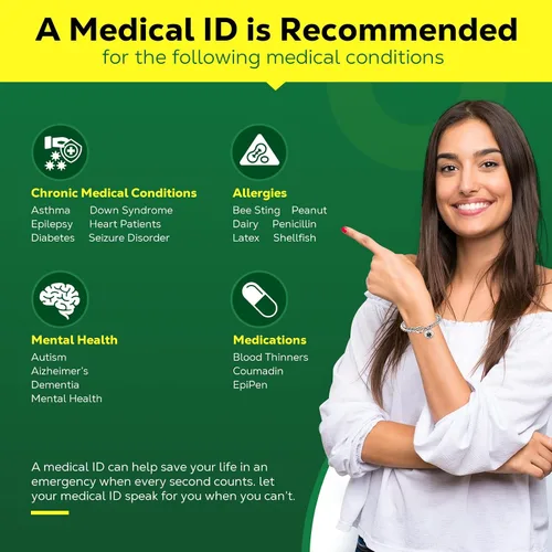 Vista 4 de Pulseras de identificación médica con código QR mejoradas para mujeres, pulsera de alerta médica - Cadena de eslabones de 7'' 9'' de plata de ley