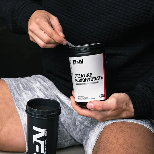 Vista 5 de BARE PERFORMANCE NUTRITION, Polvo de monohidrato de creatina pura BPN de Creapure, 5g de creatina por porción, apoya el crecimiento muscular, polvo