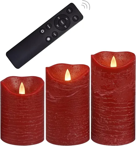Vista 23 de CANDLE CHOICE Velas sin llama que cambian de color a pilas con temporizador remoto, cera real, parpadeante, eléctrica, multicolor, luces LED