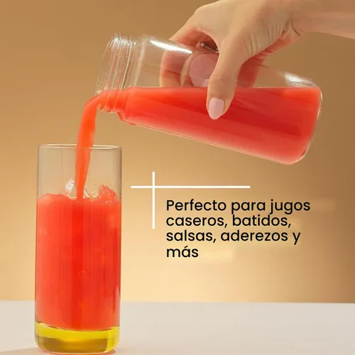 Vista 7 de [Usado] JoyJolt Botellas de jugo de vidrio, botellas de vidrio de 16 onzas con tapas. Juego de 8 recipientes de jugo con tapas para nevera