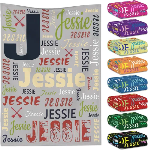 Vista 37 de Manta personalizada con nombre para niños y adultos, mantas personalizadas para niñas y niños, manta de franela personalizada con nombre