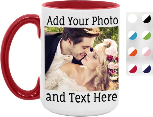 Vista 21 de Taza de café personalizada, taza de café personalizada, taza de cerámica negra de 11 onzas con texto o logotipo, regalo personalizado de doble cara