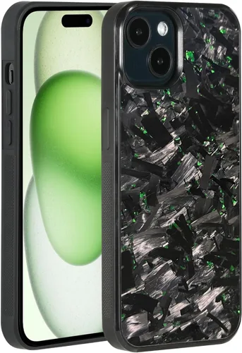 Vista 21 de Grip Series - Funda para iPhone 15 con fibra de carbono forjada real, diseño de bordes agarres, compatible con carga inalámbrica, compatible