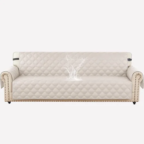 Vista 25 de XINEAGE Funda impermeable para sillón, funda para sofá de 1 plaza con correas elásticas y bolsillos, triple protección antideslizante, lavable