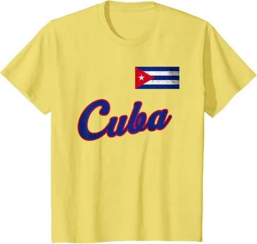 Vista 3 de Camiseta cubana con bandera de béisbol de Cuba 2023, Negro