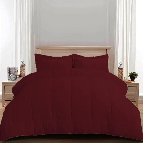 Vista 7 de Edredón 100% algodón egipcio de 500 GSM, súper suave, relleno alternativo de plumón con 2 fundas de almohada, colección de insertos para clima frío