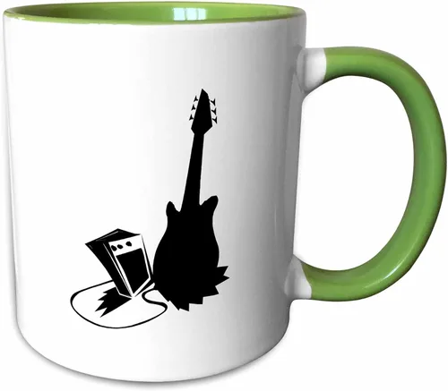 Vista 10 de 3dRose Guitar Amp - Taza estilizada de dos tonos, 11 onzas