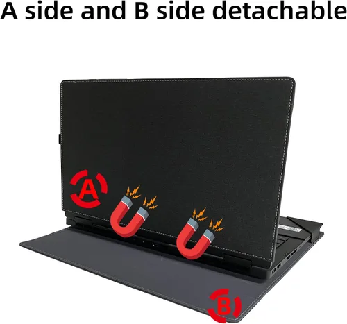 Vista 8 de Funda para portátil HP OMEN 16 de 16.1 pulgadas (16t-k000/ 16t-b100/16-n0797nr/16zn000/16-k0797nr/16zn000) Funda desmontable de piel sintética