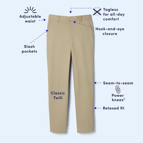 Vista 4 de French Toast - Pantalón de cintura ajustable y de corte holgado para niño (estándar y husky)
