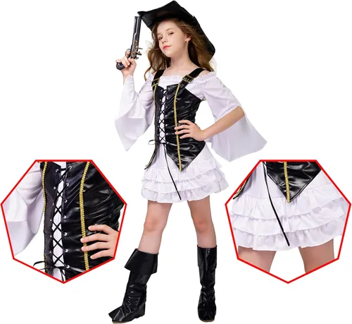Vista 6 de Disfraz de pirata de Halloween para niños y niñas