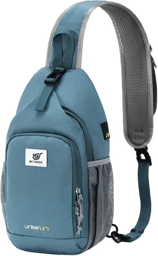 Vista 6 de SKYSPER - Mochila cruzada con bloqueo RFID, mochila de bandolera, mochila para el hombro y el pecho, mochila de viaje y senderismo, para mujeres