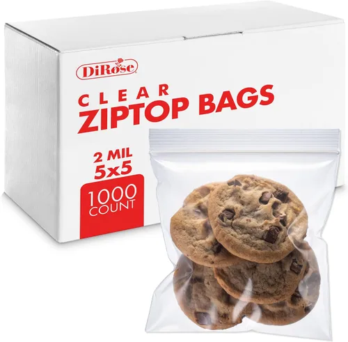 Vista 15 de Dirose Bolsas de polietileno transparentes con cierre de 4 x 5 pulgadas, paquete de 100, 2 mil de grosor, bolsas de plástico resellables