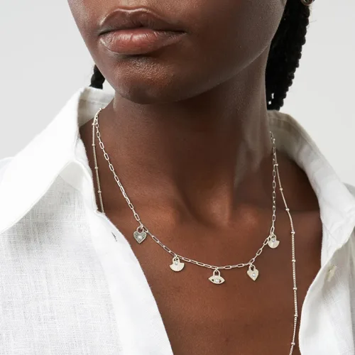 Vista 3 de OAK & LUNA - Protection Spiritual Charms Necklace with Cubic Zirconia or Diamond - Designer Gift For Her, Mom, Women - Dainty Jewelry For Mother's