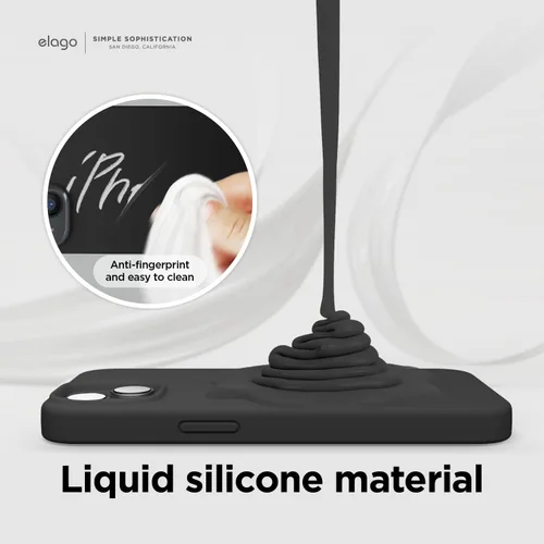 Vista 4 de elago Funda compatible con iPhone 14 Plus, de silicona líquida, funda protectora de cuerpo completo, a prueba de golpes, diseño delgado, forro