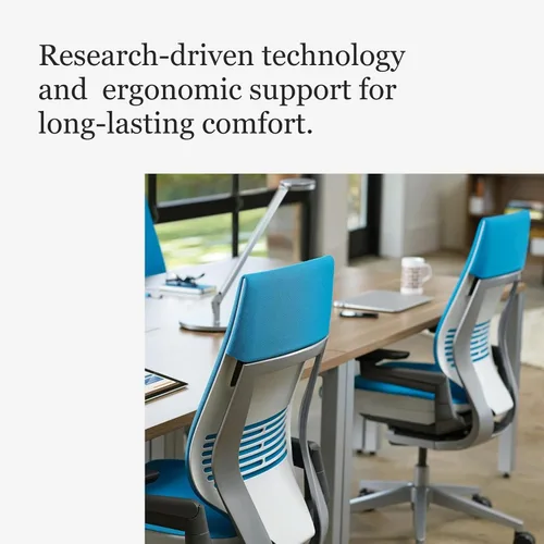 Vista 4 de Steelcase Gesture - Silla de oficina, Textil, azul Jay