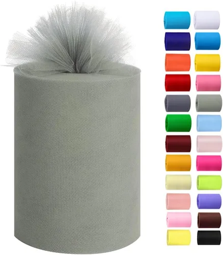 Vista 18 de Rollos de tul de 6 pulgadas por 100 yardas (300 pies) de tela de carrete de tul para bricolaje, faldas tutú, bodas, baby shower, manualidades