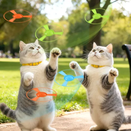 Vista 3 de 1 Unidades Divertido Gato Fuera Del Gatito Lanzador Pistas De Gato Platillo Lanzador De Discos Disparo Interior Interactivo Juguete Volador Disco