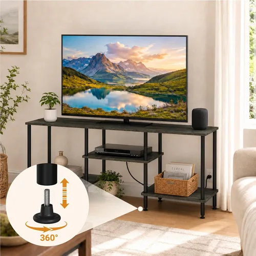 Vista 5 de Soporte de TV de 50 pulgadas para dormitorio, soportes de TV gris