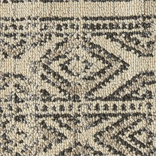 Vista 10 de nuLOOM Chenoa - Alfombra tribal a rayas con borlas, 4 x 6, marfil