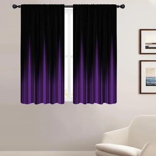 Vista 28 de Coxila Cortinas 100% opacas en negro y beige de 42 x 63 pulgadas, cortinas góticas degradadas con aislamiento térmico para dormitorio
