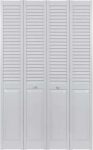 Vista 9 de LTL Home Products SEAPP24 Seabrooke - Puerta plegable interior con panel elevado de PVC, 80 pulgadas x 24 pulgadas, color blanco
