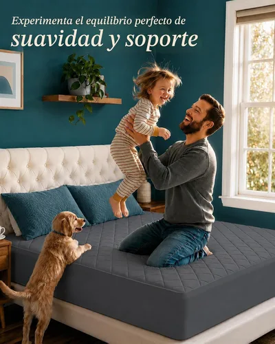 Vista 6 de Utopia Bedding - Cubrecolchón acolchado de forro polar, tamaño Queen, protector y cubierta de colchón elástico y ajustable que se estira hasta 16