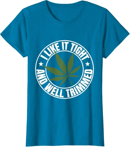 Vista 58 de Weed Cannabis Medical Marihuana I Like It Camiseta ajustada y recortada, Negro, S