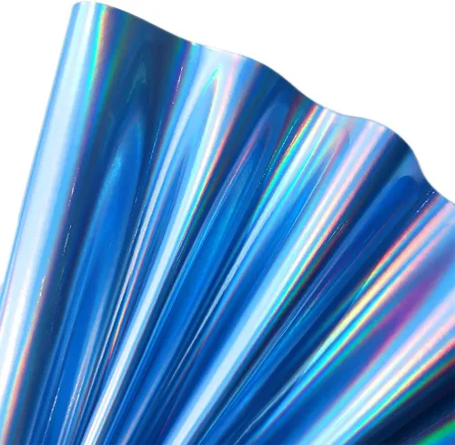 Vista 19 de 11.8"x53" Tela de cuero sintético holográfica, vinilo reflectante de espejo para lazos para el cabello, bolsas, manualidades de costura (Negro)
