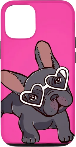 Vista 28 de iPhone 16 Francés Bulldog Francés Perro Cachorro Lindo Perro Perro Gafas Caso Mascota