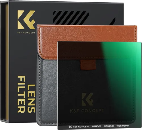 Vista 9 de K&F CONCEPT Filtro cuadrado ND4 (2 topes) de 3.937x3.937 in Filtro de densidad neutra impermeable con 28 recubrimientos multicapa para lente