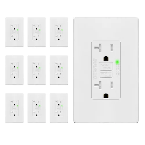 Vista 31 de TG Salida GFCI de 20 amperios, receptáculo eléctrico resistente a Negro