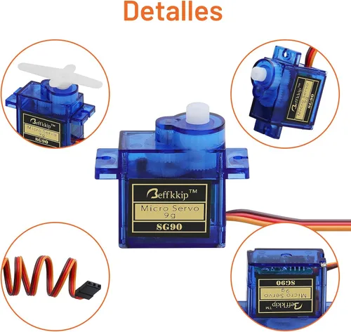 Vista 6 de 4 unidades de micro servos SG90 de 9g para control remoto de robot, helicóptero, avión, auto, barco