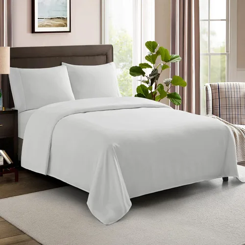 Vista 6 de Sábanas de tamaño Queen 100% algodón, hechas en Egipto, suaves de 600 hilos para colchón de cama tamaño Queen, juego de sábanas y fundas de almohada