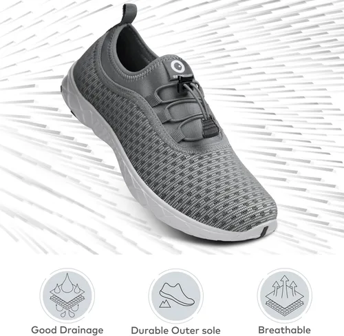 Vista 2 de SEEKWAY Zapatos de agua para hombre y mujer, de secado rápido, descalzo, para playa, caminar, kayak, barco, deportes acuáticos SP006