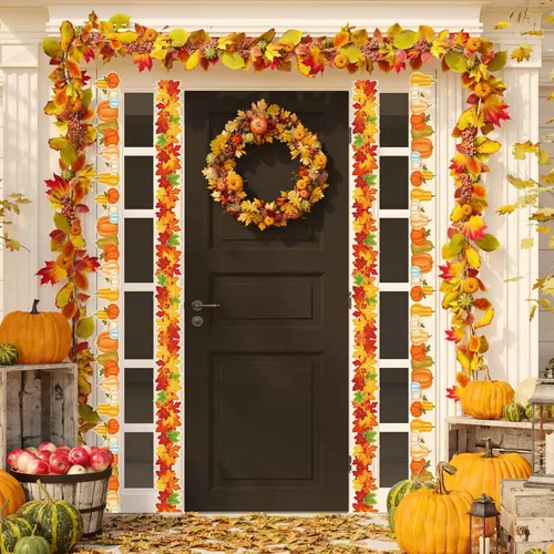 Vista 5 de Containlol Bordes de calabaza para tablón de anuncios, 118 pies de otoño, festoneados, bordes para tablón de anuncios, para escuela, aula, oficina