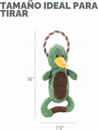 Vista 8 de Outward Hound Scrunch Bunch Duck Juguete Interactivo de Peluche con Sonido para Tirar para Perros Pato de racimo Scrunch