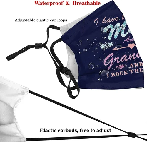 Vista 4 de Máscara divertida para mamá, unisex, pasamontañas, cubierta para la boca con filtro resistente al viento y al polvo ajustable