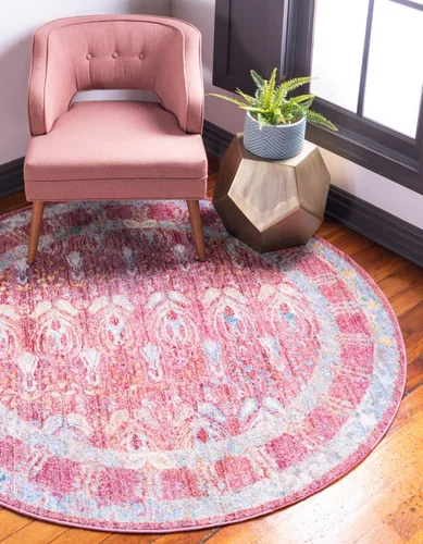 Vista 10 de Unique Loom Brighton Collection - Tapete rectangular con estampado tradicional y vibrante, borde, 2 pies 2 pulgadas x 3 pies, color marfil/rojo