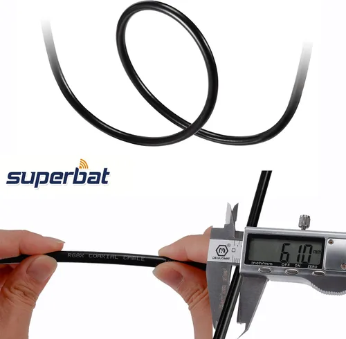 Vista 3 de Superbat Cable de puente RG8X PL259 a PL259 (2 puentes PL-259 de 1 pie) para cable de antena CB, extensión de cable duplexor, sintonizador, carga
