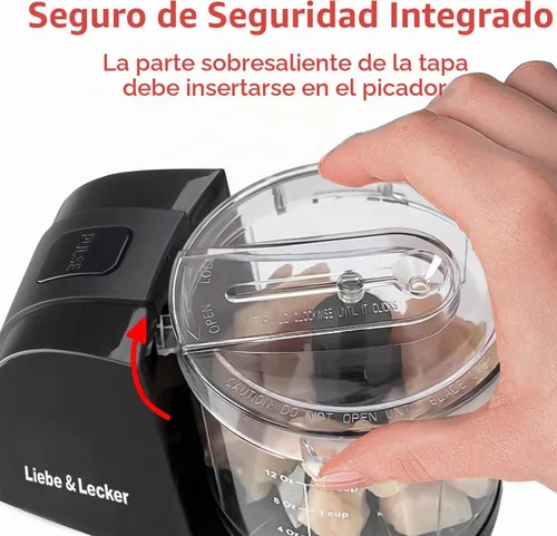 Vista 6 de Liebe&Lecker Mini procesador de alimentos, mini picadora de 1.5 tazas para cortar verduras, ajo, cebolla y carne