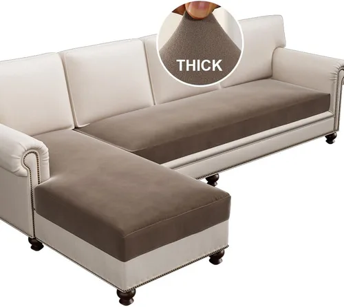 Vista 43 de H.VERSAILTEX Fundas de cojín de vellón para sofá, fundas elásticas para sillas de sala de estar, fundas de sofá modular, tela cómoda y duradera