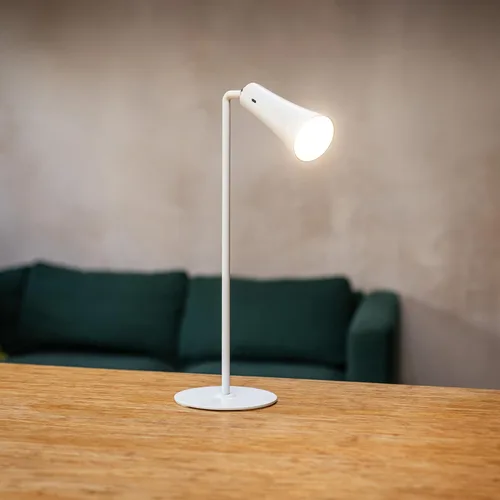 Vista 6 de Lámpara de flauta - Escritorio LED recargable 4 en 1, pared, lámpara de abrazadera y linterna con base magnética, brillo de 4 niveles, brazo